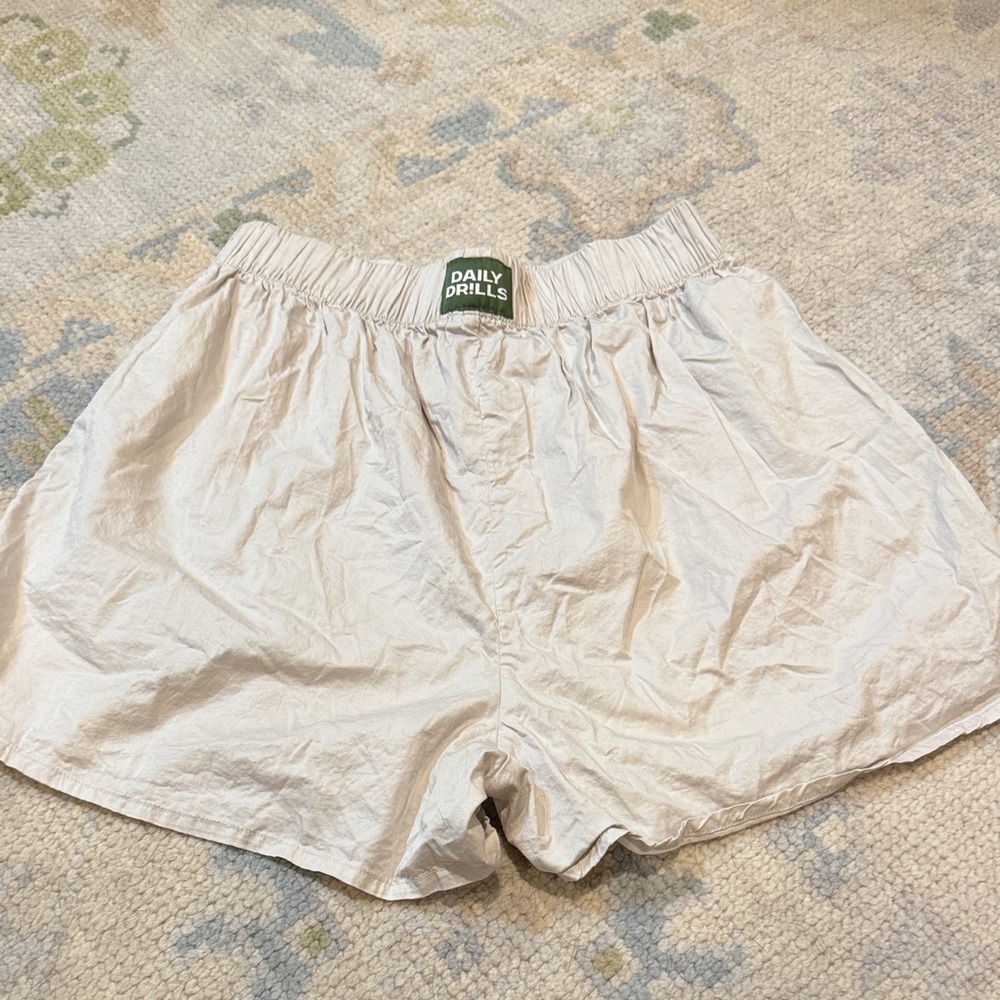 Daily Drills Cream Poplin  Shorts